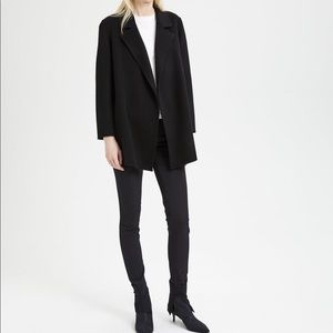 Wool and cashmere open front coat